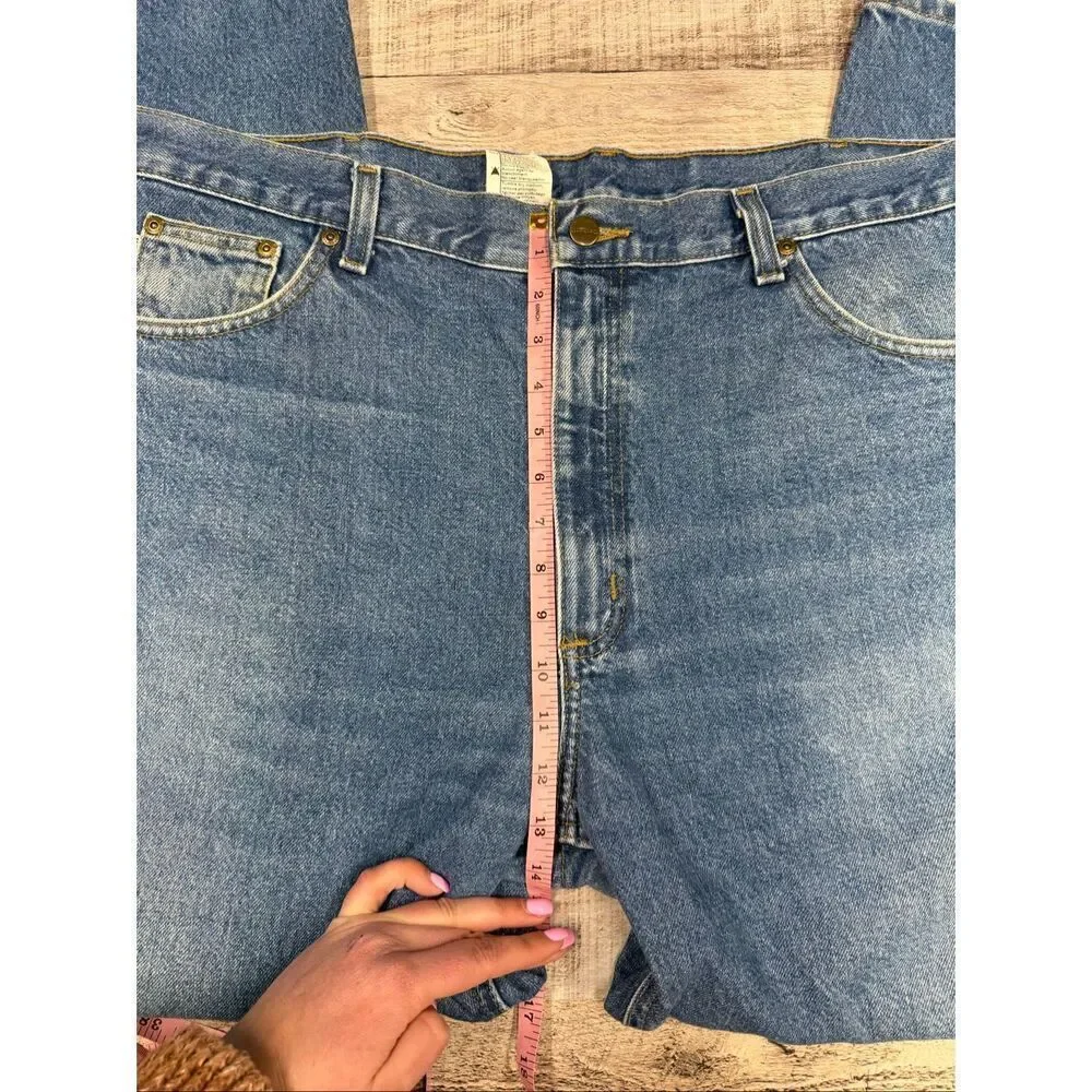 Carhartt B17 DST Mens 40x30 Relaxed Fit Blue Denim Jeans Workwear Classic Cotton